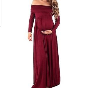 Red maternity gown